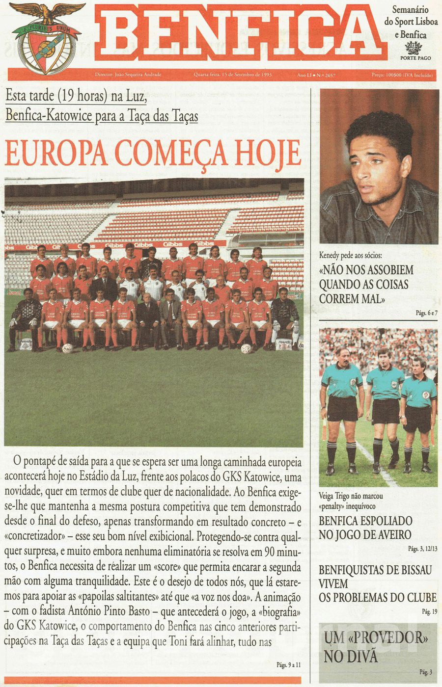 jornal o benfica 2657 1993-09-15